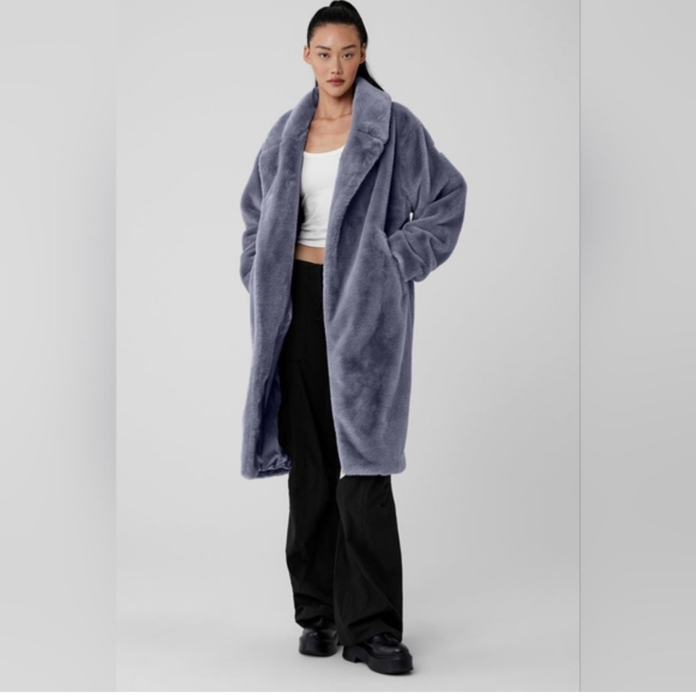 ALO Yoga Faux Fur Trench NWOT